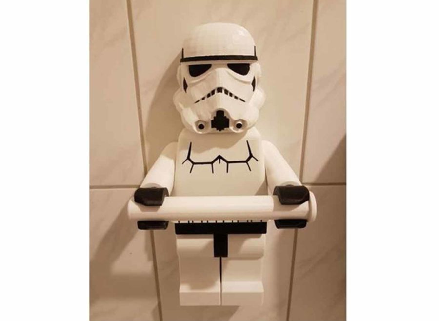 Toilet paper roll holder for Star Wars or Lego fans (image source: baathinape/thingiverse).